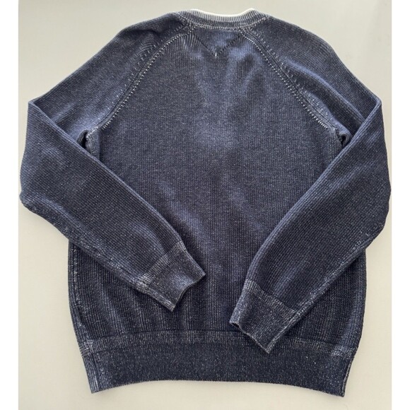 TOMMY HILFIGER sweater Cardigan Men's MEDIUM Knit Bomber Zip Up Stand Up Collar - Picture 14 of 16